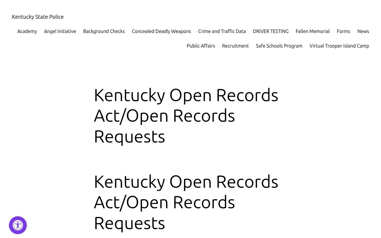 Kentucky State Police open records request instructions