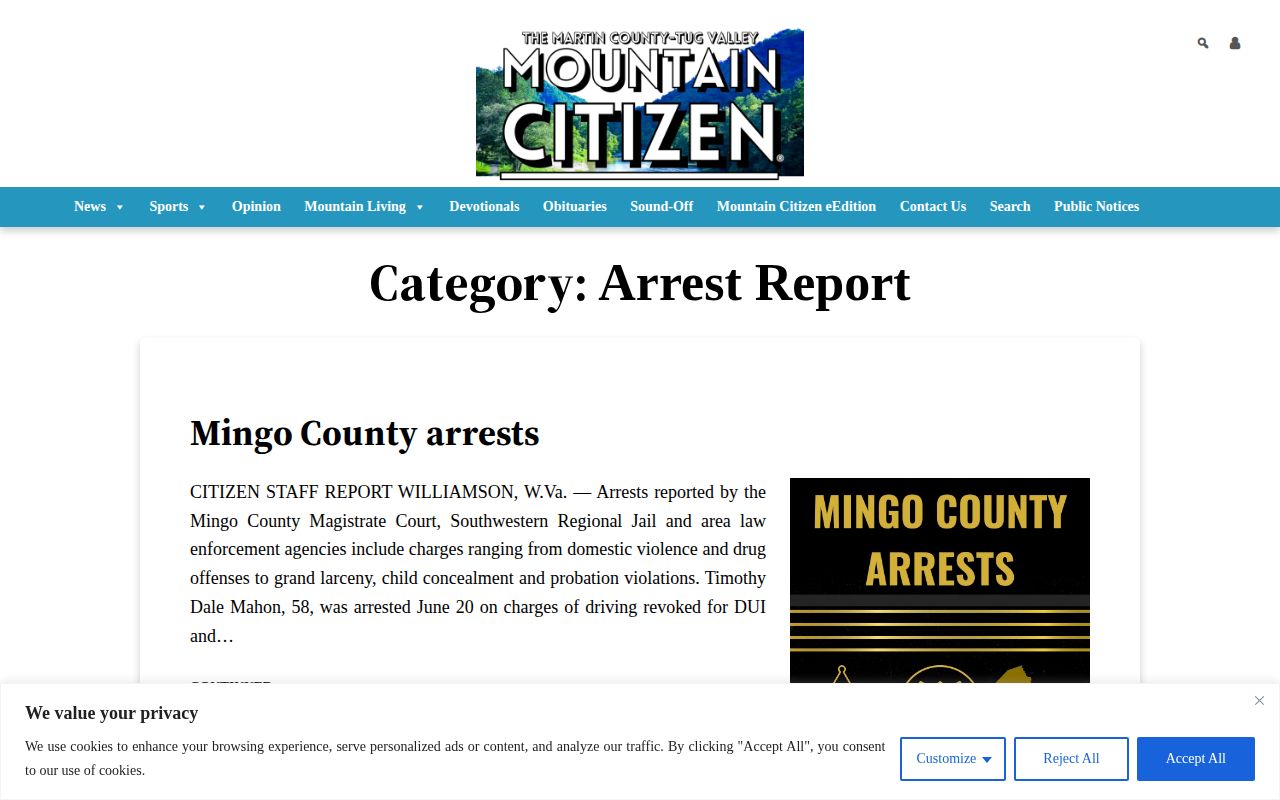 The Mountain Citizen Martin County arrest report archive